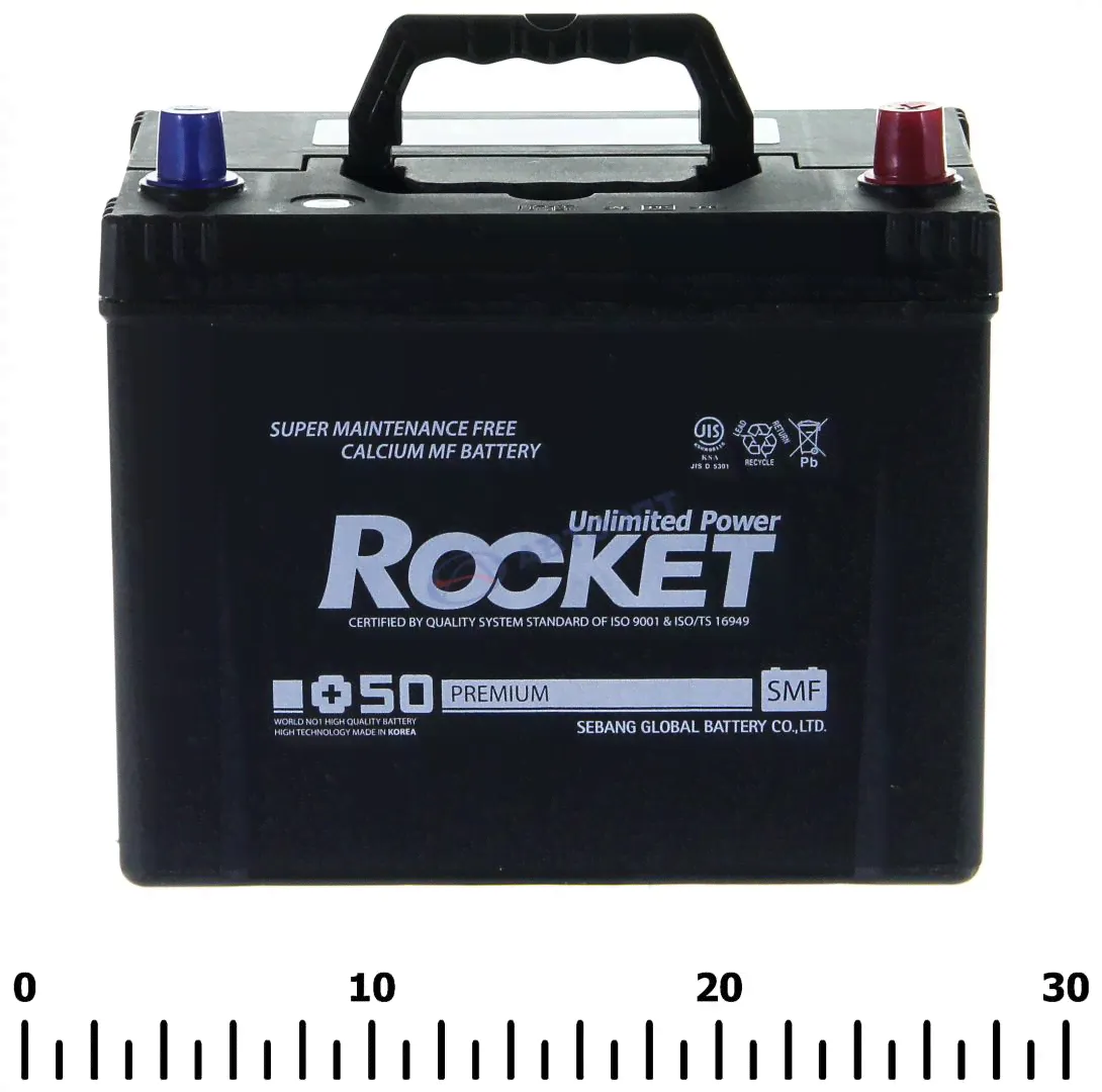 Аккумулятор Rocket SMF+50 90Ач [Азиатский/Обратная полярность] 730A 100D26L