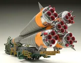 1/150 Plastic Model Soyuz Rocket & Transport Train